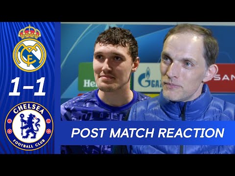 Thomas Tuchel et Christensen réagissent au tirage au sort du premier match |  Real Madrid 1-1 Chelsea |  Ligue des champions