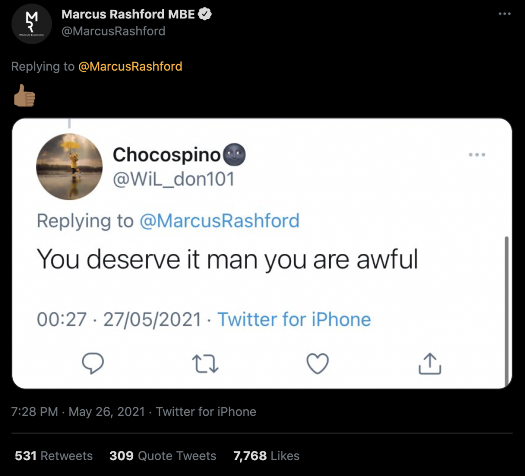 Marcus Rashford subit des abus raciaux sur les réseaux sociaux à la suite des conséquences de la Ligue Europa