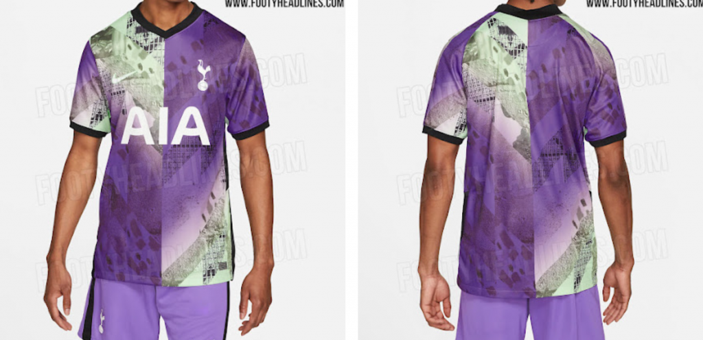 De nouvelles images de la nouvelle surface extravagante du troisième kit de Tottenham en ligne