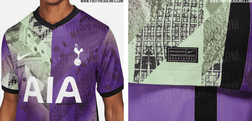 De nouvelles images de la nouvelle surface extravagante du troisième kit de Tottenham en ligne