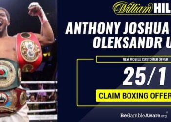 Joshua vs Usyk cotes améliorées |  William Hill 25/1 offre sur Joshua