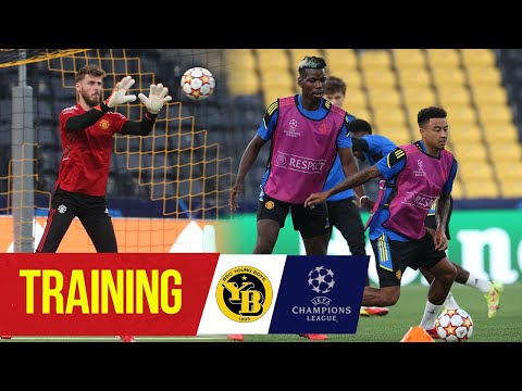 Les Reds s'entraînent avant le match d'ouverture de la Ligue des champions |  Jeunes garçons contre Manchester United |  Ronaldo, Pogba, Bruno