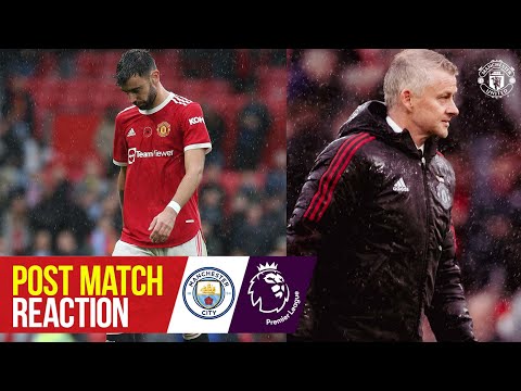 Solskjaer et Fernandes réagissent à la défaite du derby |  Manchester United 0-2 Manchester City |  première ligue