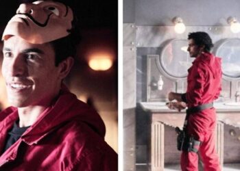 Carlos Sainz et Marc Marquez, pilotes de F1 et MotoGP, acteurs de la Casa di Carta 5