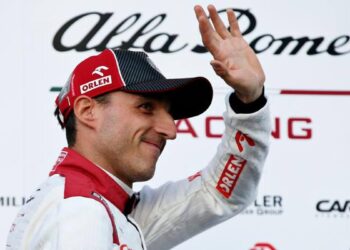 Robert Kubica en piste avec l’équipe Prema Orlen pour le WEC Lmp2