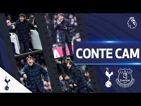 Les réactions d'Antonio Conte sur la ligne de touche d'un affichage cinq étoiles |  CONTE CAM |  Spurs 5-0 Everton