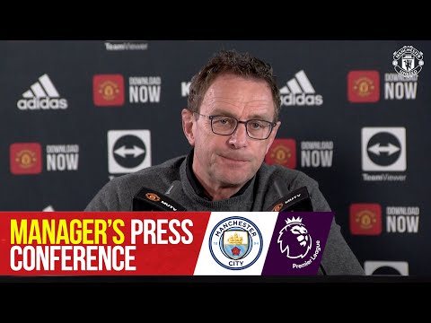 Conférence de presse des managers |  Manchester City contre Manchester United |  Ralf Rannick