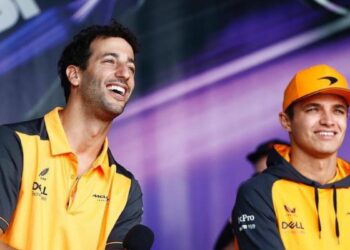 F1 Espagne Ricciardo et Norris, fêtes, dégradations des sols détruits et reproches dans la piscine