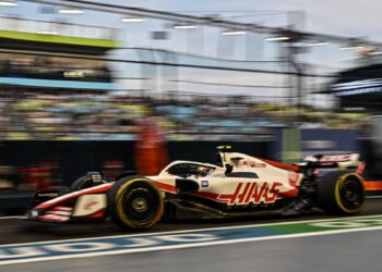 Le pilote de F1 Mick Schumacher le futur pilote pour 2023 et Nico Hulkenberg à Haas