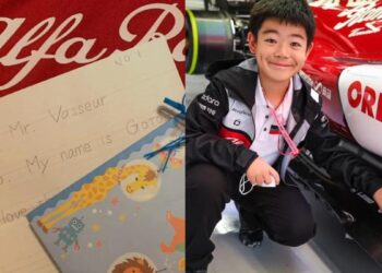 F1 Alfa Romeo enfant envoie de l’argent et l’équipe l’invite au GP de Suzuka