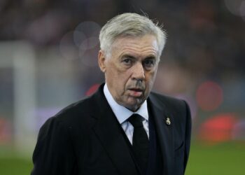L'entraîneur du Real Madrid Carlo Ancelotti avant le match du 15 janvier 2023
