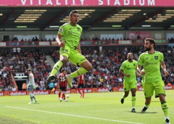 Casemiro de Manchester United célèbre son but contre Bournemouth le 20 mai 2023