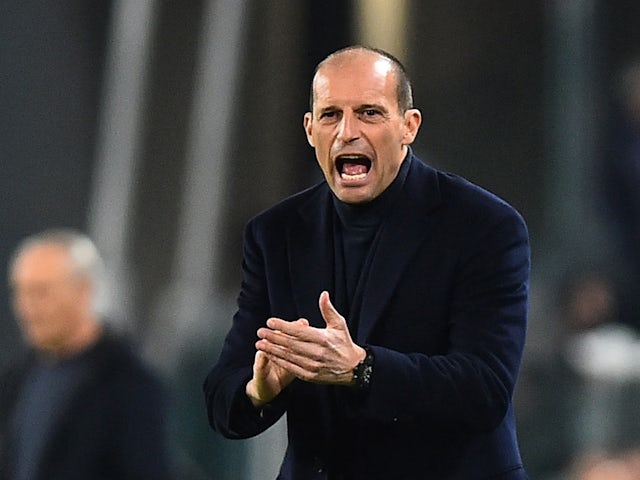 L'entraîneur de la Juventus Massimiliano Allegri réagit le 9 mars 2023