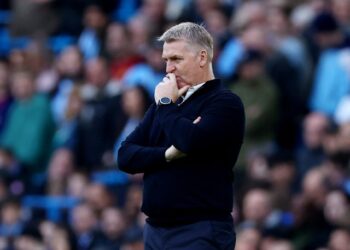 Le directeur de Leicester City, Dean Smith, le 15 avril 2023