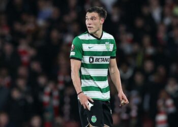 Manuel Ugarte du Sporting Lisbonne photographié en mars 2023