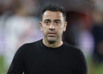 L'entraîneur barcelonais Xavi avant le match du 26 avril 2023