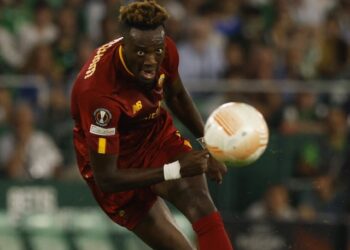 Tammy Abraham en action pour Roma le 13 octobre 2022