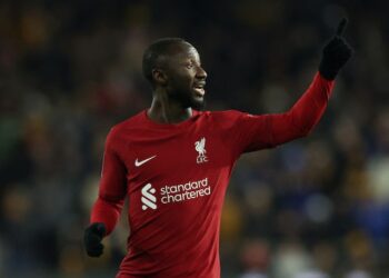 Naby Keita en action pour Liverpool en janvier 2023