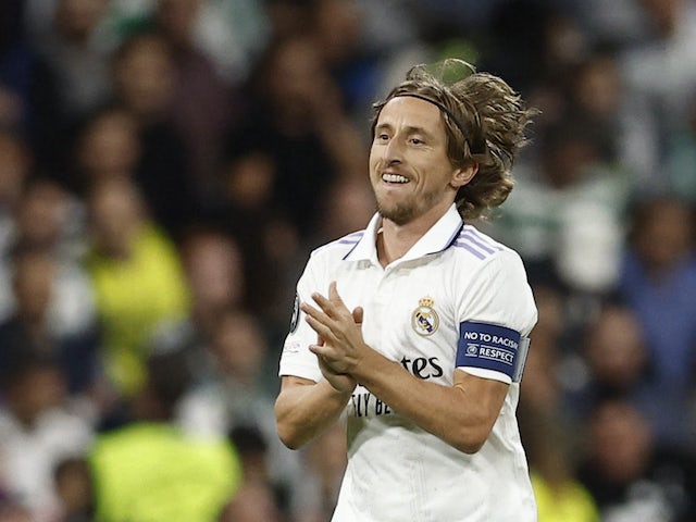 Luka Modric célèbre le but du Real Madrid le 2 novembre 2022