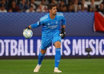 Thibaut Courtois en action pour le Real Madrid le 10 août 2022