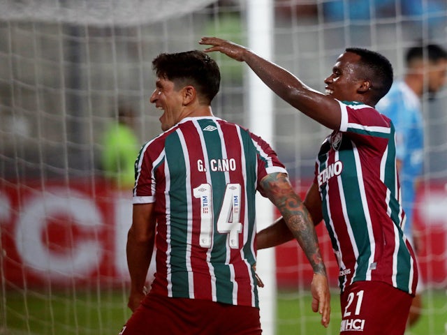 L'Allemand Cano de Fluminense célèbre son deuxième but le 5 avril 2023