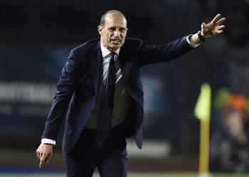 L'entraîneur de la Juventus Massimiliano Allegri réagit le 22 mai 2023