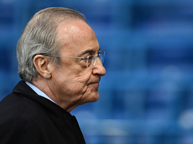 Le président du Real Madrid Florentino Perez avant le match du 18 avril 2023