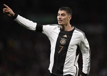 Kai Havertz célèbre le but de l'Allemagne le 26 septembre 2022