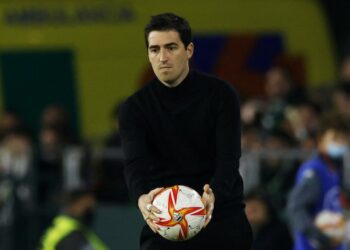 L'entraîneur du Rayo Vallecano Andoni Iraola lors du match du 3 mars 2022