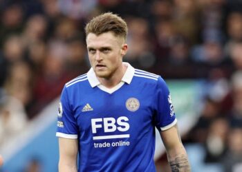 Harry Souttar de Leicester City réagit le 4 février 2023