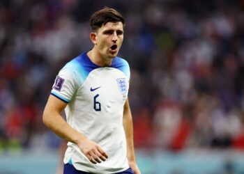 Harry Maguire en action pour l'Angleterre le 10 décembre 2022