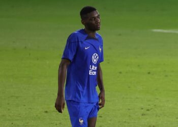 Le Français Randal Kolo Muani à l'entraînement le 17 novembre 2022