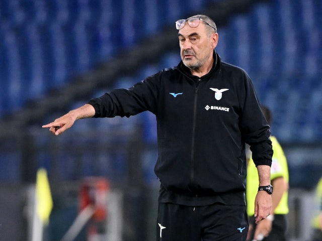 L'entraîneur de la Lazio Maurizio Sarri réagit le 3 mai 2023