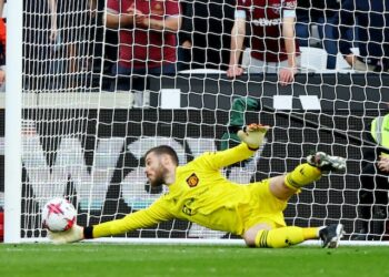 David de Gea en action pour Manchester United le 7 mai 2023