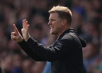 Le manager de Newcastle United, Eddie Howe, réagit le 13 mai 2023