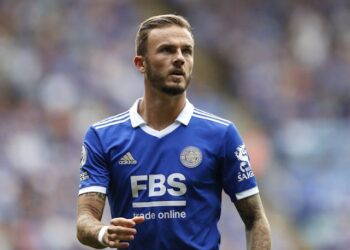 James Maddison en action pour Leicester City le 20 août 2022