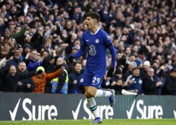 L'attaquant de Chelsea Kai Havertz célèbre son but contre Crystal Palace le 15 janvier 2023