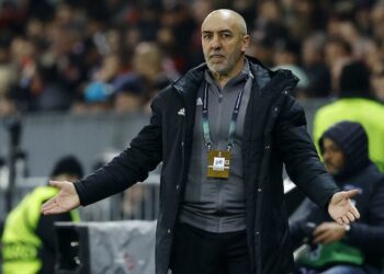 L'entraîneur du shérif de Tiraspol, Roberto Bordin, le 16 mars 2023