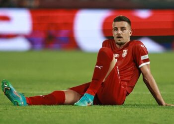 Sergej Milinkovic-Savic en action pour la Serbie le 2 juin 2022