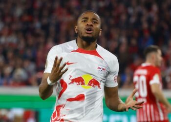 Christopher Nkunku du RB Leipzig photographié le 2 mai 2023