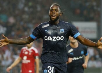 Nuno Tavares célèbre le but de Marseille le 14 août 2022