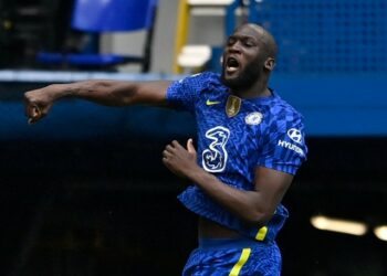 Romelu Lukaku célèbre le but de Chelsea en mai 2022