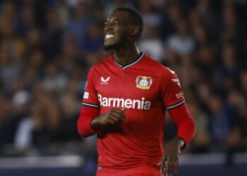 Callum Hudson-Odoi en action pour le Bayer Leverkusen le 7 septembre 2022