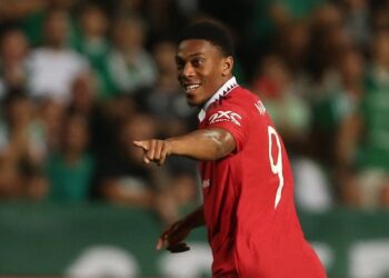 Anthony Martial célèbre le but de Manchester United le 6 octobre 2022