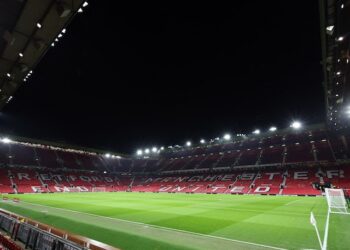 Vue générale à l'intérieur d'Old Trafford avant le match du 10 janvier 2022