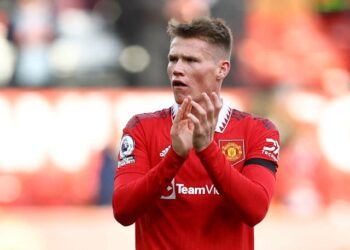 Scott McTominay de Manchester United photographié après le match du 19 février 2023