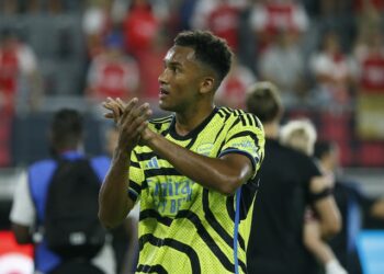 Le défenseur d'Arsenal Auston Trusty célèbre après le MLS All Star Game 2023 le 19 juillet 2023