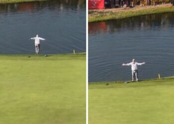 L’homme a continué à divertir les fans après avoir sauté dans l’eau à la Ryder Cup