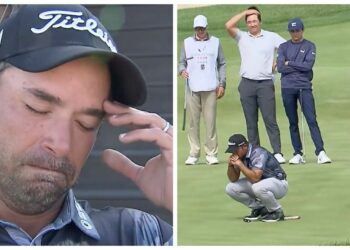 Un golfeur en larmes alors que le penalty lui remet la carte du PGA Tour