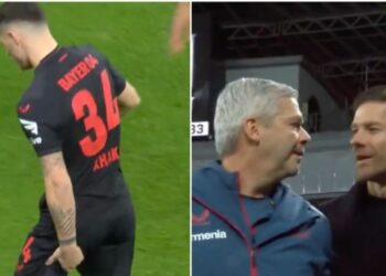 Granit Xhaka fait une blague à Xabi Alonso avec une blessure après avoir marqué le but du Bayer Leverkusen |  Football |  sport